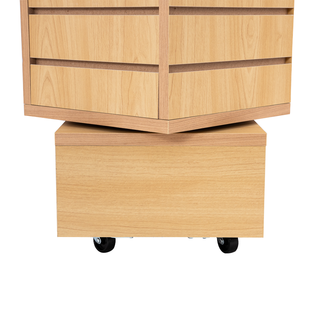 Store Supply Warehouse - Wholesale Retailer Display - Accessories - Maple Rotating Slatwall Tower - 12"L x 12"W x 54"H5