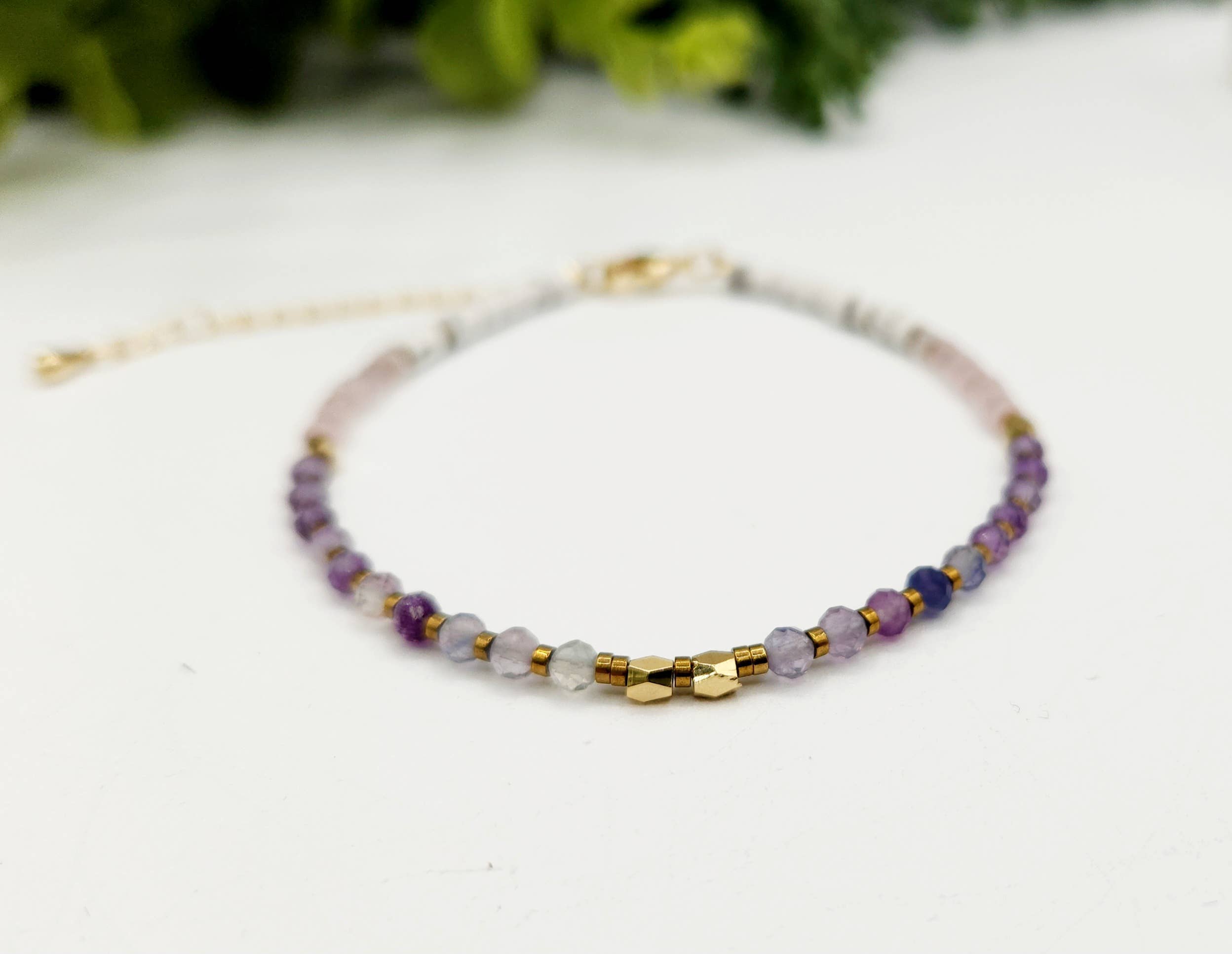 Meraki Gemstones - Wholesale Beaded Bracelet - INNER PEACE-Fluorite/Amethyst/Rose Quartz/Howlite Bracelet1