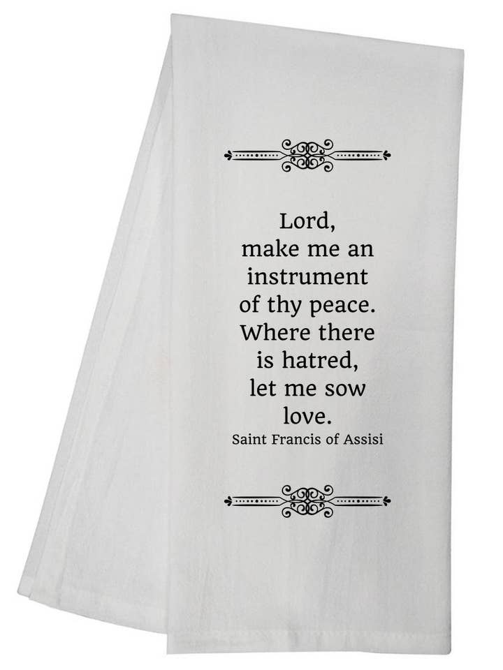 Pano de Cozinha Instrumento de Paz Presente Religioso 5891 GGTT590 por atacado de Sal Et Lux