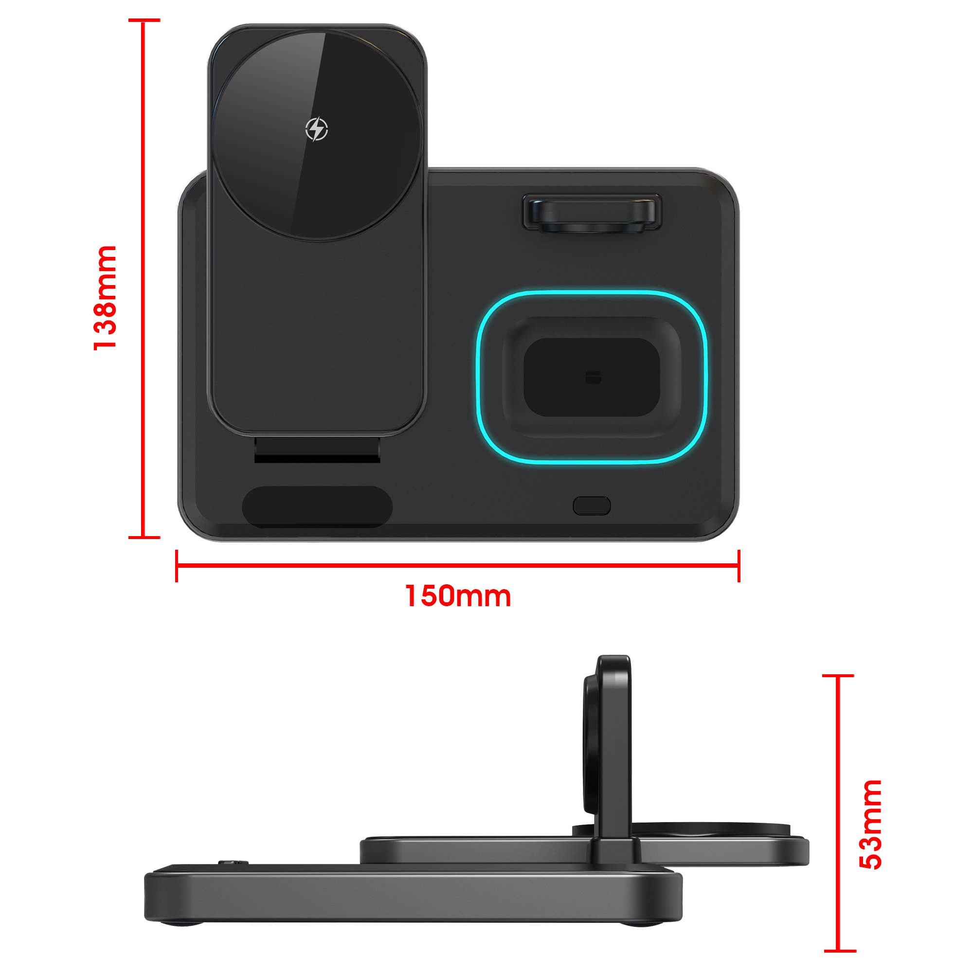 LAX Gadgets - Wholesale Charger - Flat Folding 3-in-1 Fast Wireless Charger -Retail Packaging27