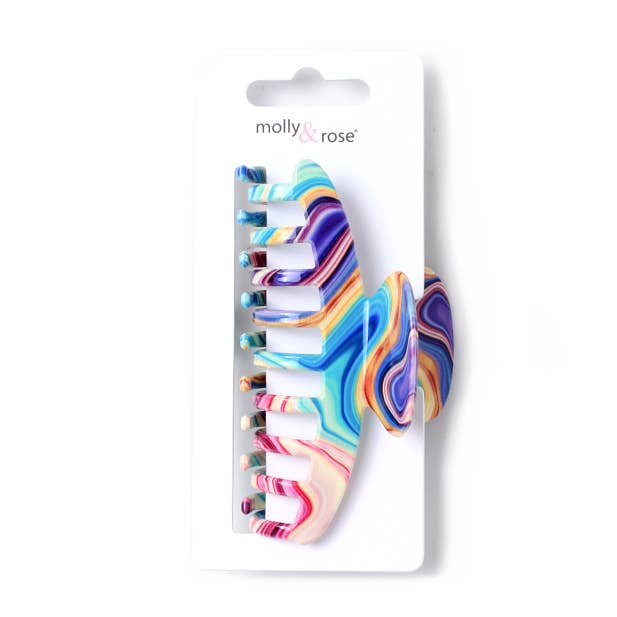 Inca UK - Wholesale Hair Clip - Women's - Swirl print sausage clamp 9.5cm