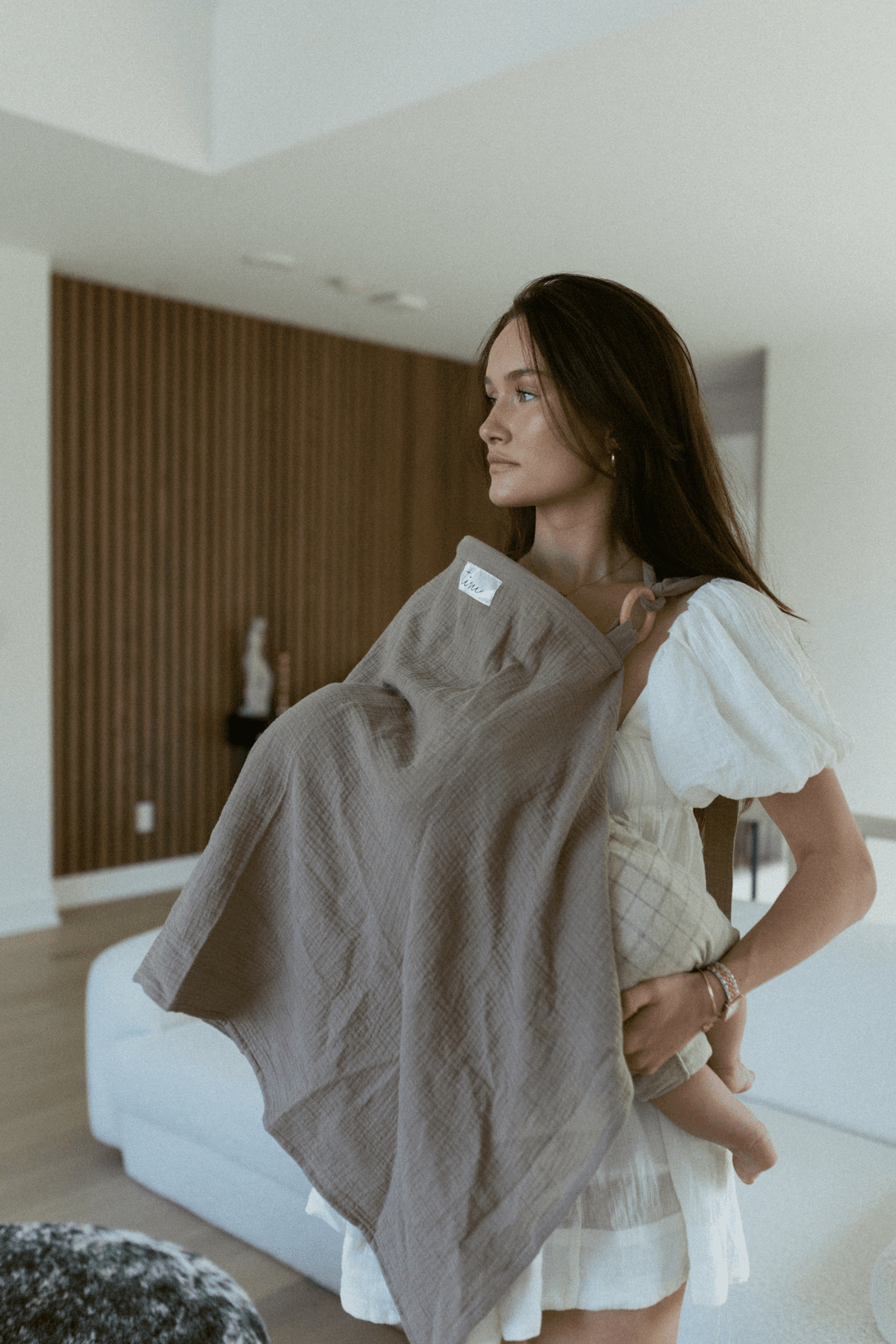 TISU - Vente Couverture d'allaitement - Maternité - TISU couverture d’allaitement, taupe clair1