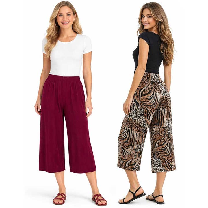 The Magic Scarf Company - Wholesale Pants - Women's - 1248 - Slinky TravelWear Capris26