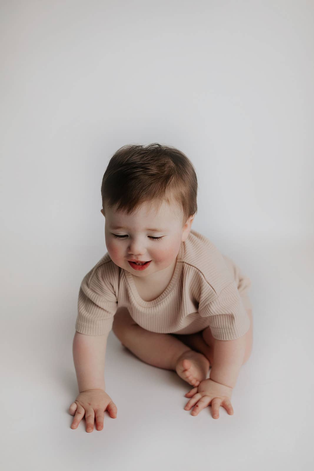 Three Little Tots – wholesale Top & short set – Kids – Tan Summer Waffle Toddler Top & Bottom Set25