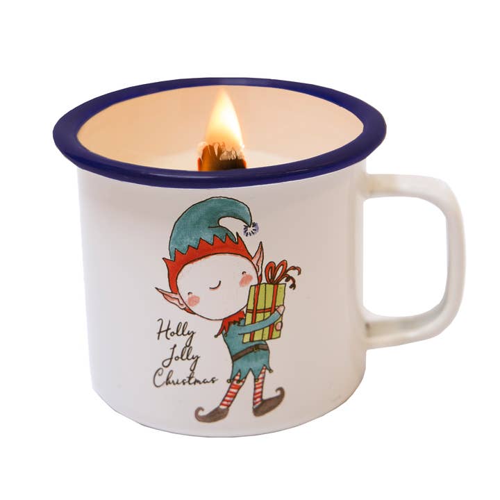 Candle in a Cup Elf Christmas - Happy Xmas for wholesale by JOYIN