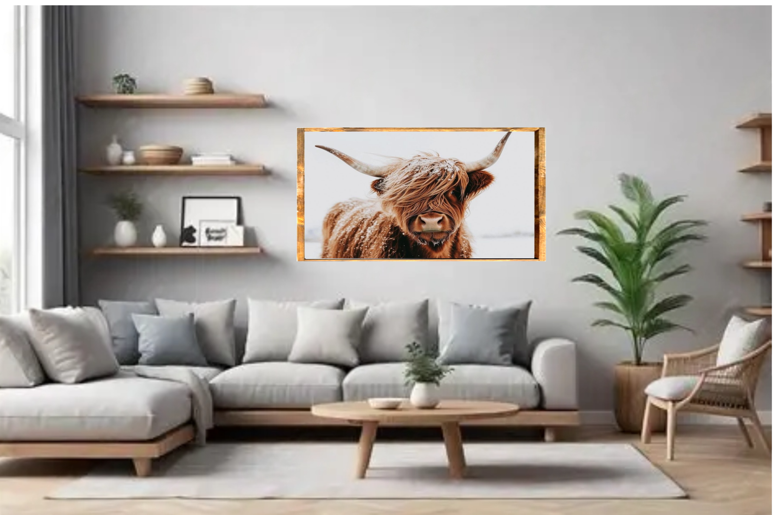 Stir Crazy Signs – wholesale Wall decor – Kids & Baby – In the Snow Highland Cow Farmhouse Sign1