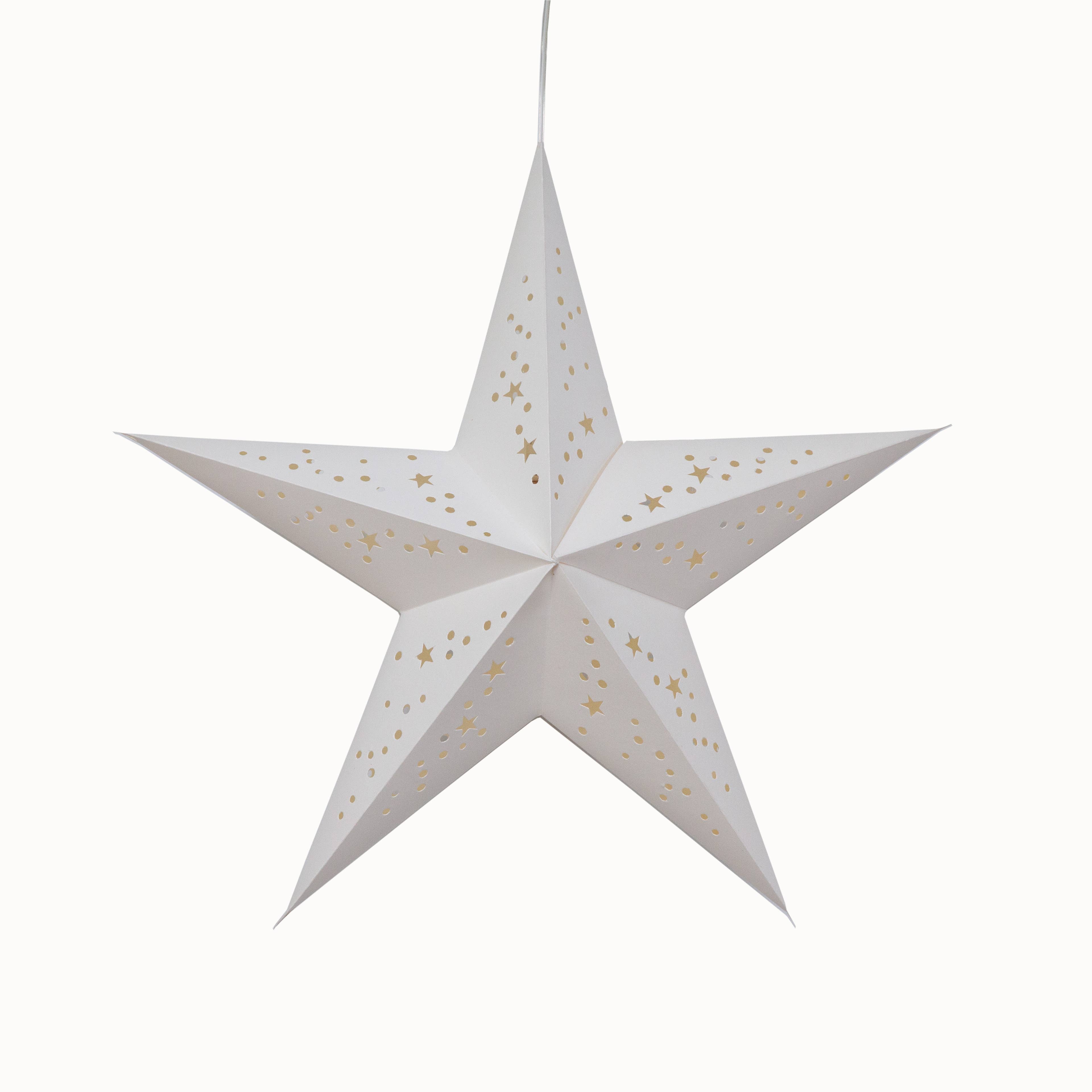Artschatz LLC - Vendita all'ingrosso Lanterne/lampade di carta - Twinkle Star ~ 5 P, 38,1 cm, luce bianca a forma di stella di carta7