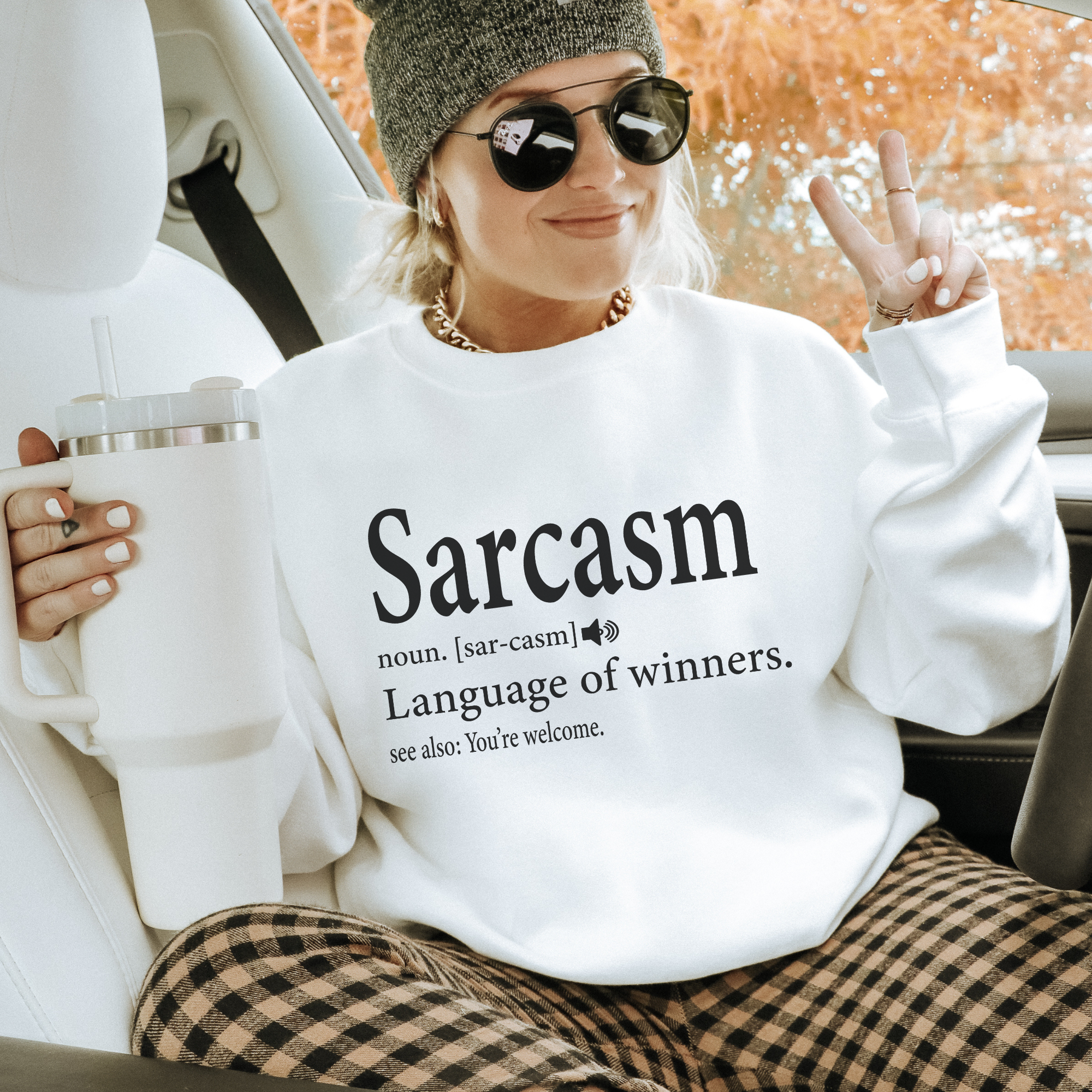 Trendznmore - Modern Graphic Apparel - Vente Sweat-shirt à imprimés – femme - Sweat-shirt graphique à col rond Funny Sarcasm Definition0