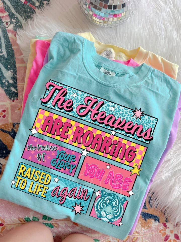 Heavens Are Roaring Short Sleeve Tee for wholesale by Front Porch Boutique