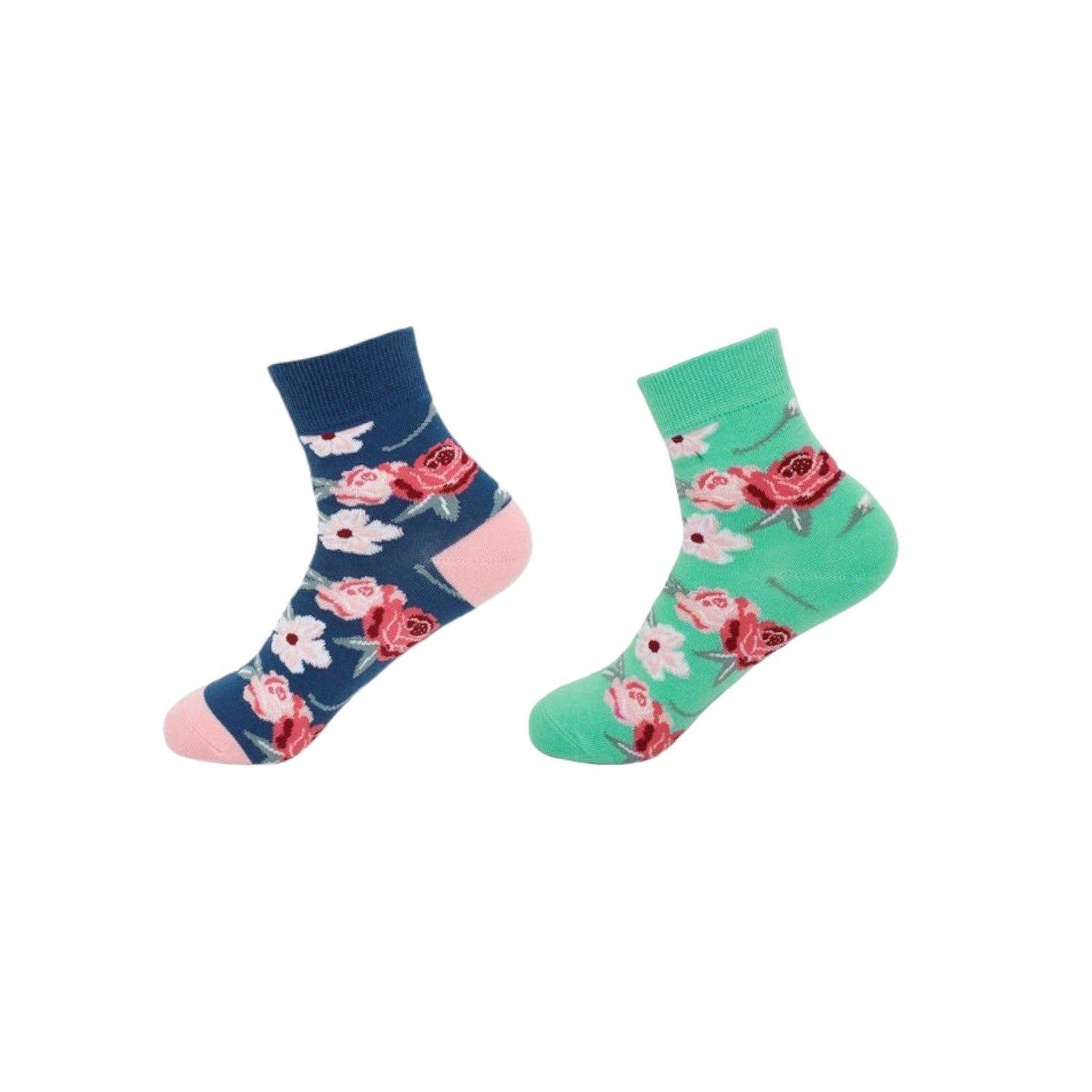 VewoTex - Wholesale Socks - Women's - 2-pack women's socks » 2 pairs of "Garden Socks" » breathable women's socks in one size (36-41) » garden floral design3