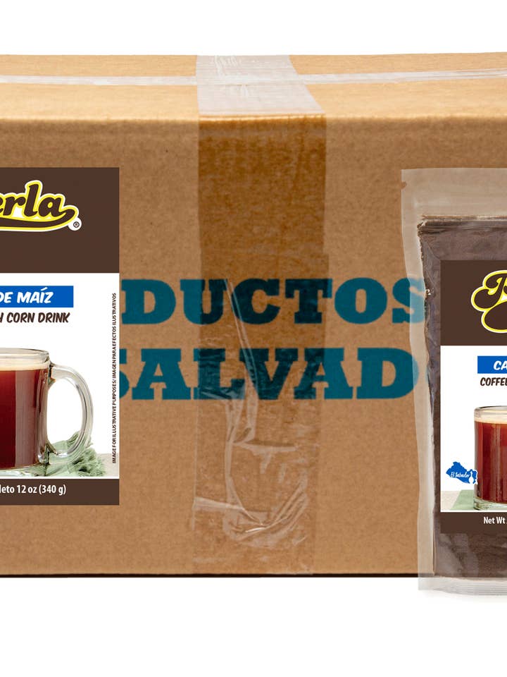 Perla Coffee with Corn Drink Mix (Cafe de Maiz) 12 oz, Case of 20 for wholesale by Amerisal Foods