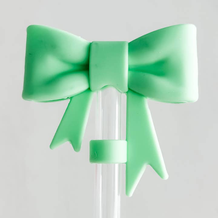 Harris Girls & Co. - Wholesale Drinking Straw - Straw Cover 10MM "Large Green Bow"0