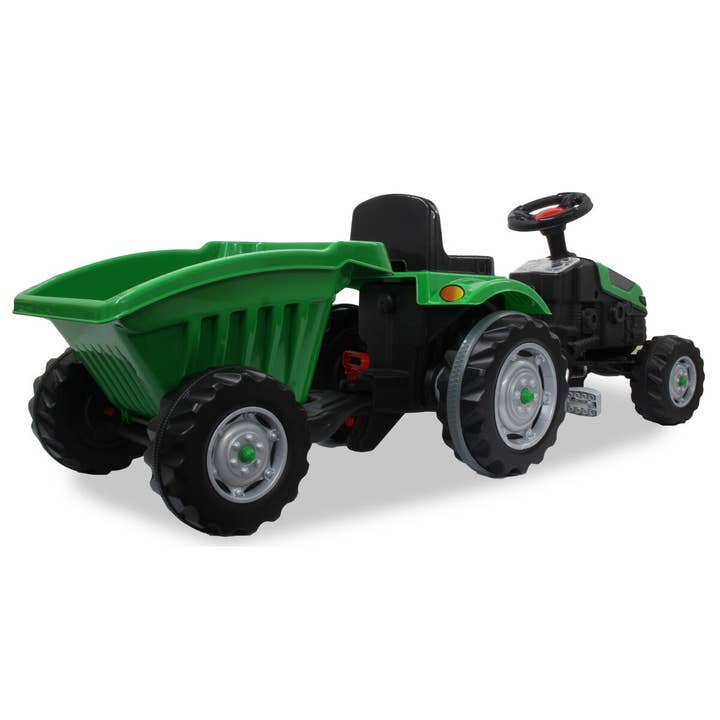 mhw24 - Venta al por mayor Coches/camiones de juguete - Niños - Tractor de pedales Strong Bull Green con remolque