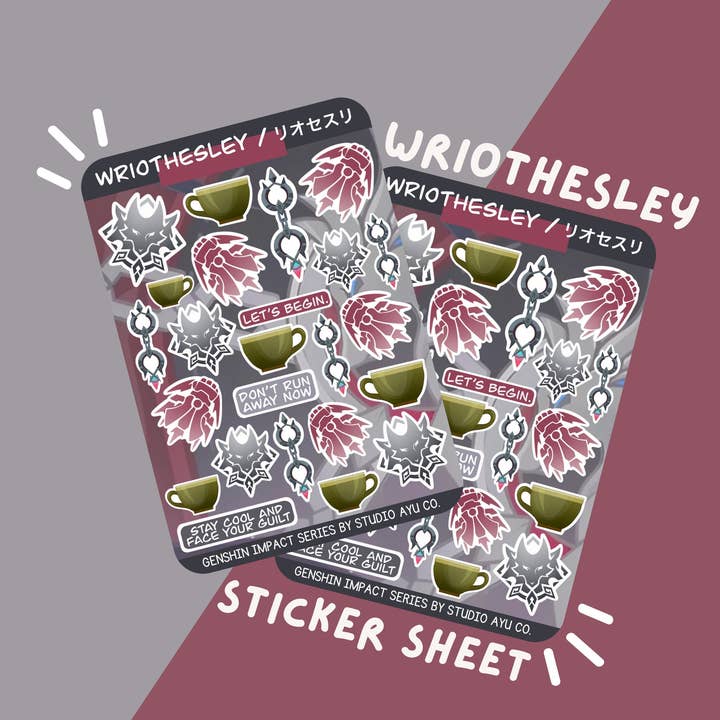 Autocolante Mate à Prova de Água Wriothesley - Genshin Impact por atacado de Studio Ayu
