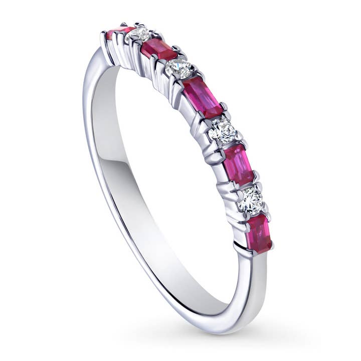 BERRICLE Sterling Zilveren Art Deco CZ Stapelbare Eeuwigheidsring voor wholesale door BERRICLE