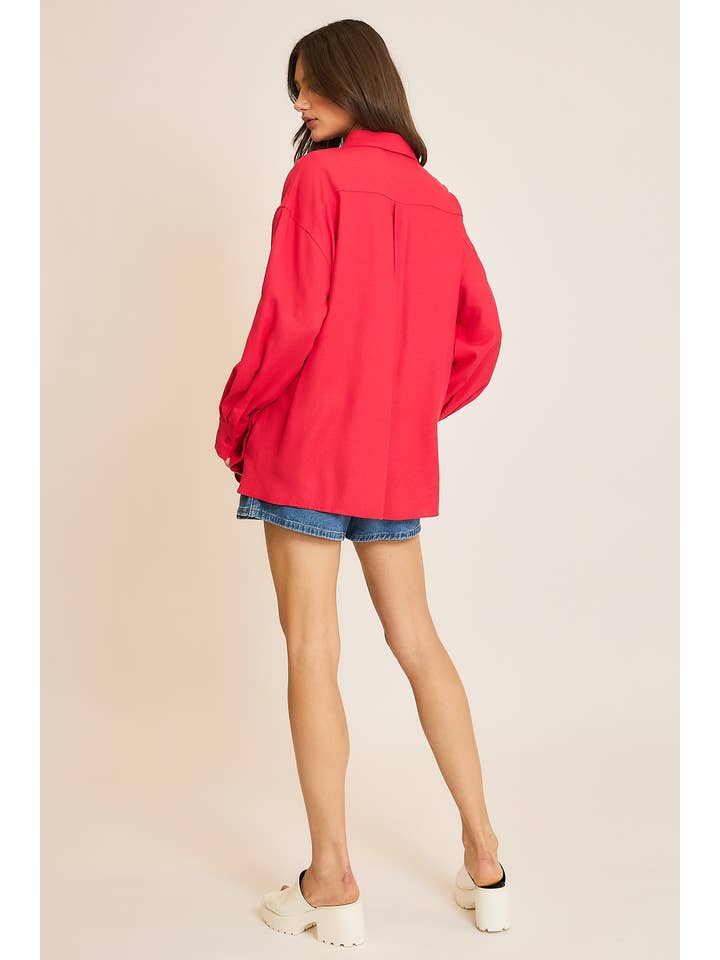 Wishlist Apparel - Wholesale Button Down Shirt - Women's - SIDE BUTTON-UP DETAIL SHIRT / WL24-98044