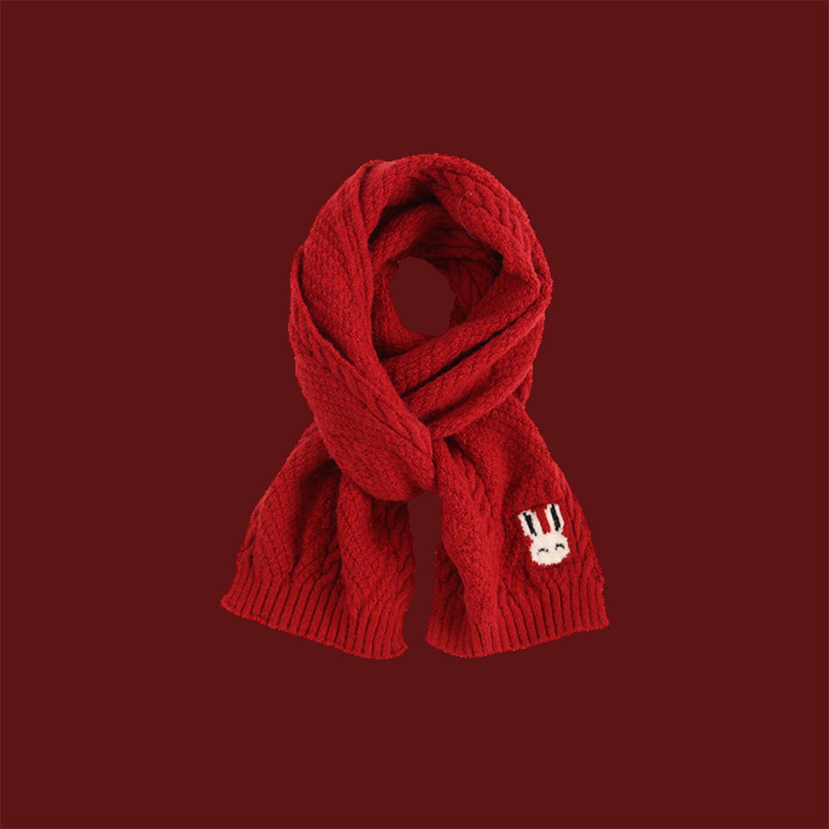ACCITY - Wholesale Scarf - Women's - Red Knit Scarf - Cozy Winter Christmas Gift_CWASC15000