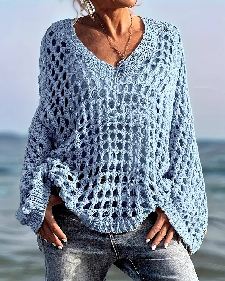 Rosa Clothing - Wholesale Swim Cover Up - Women's - Sexy Cut-Out Knitted Beach Cover-Up5