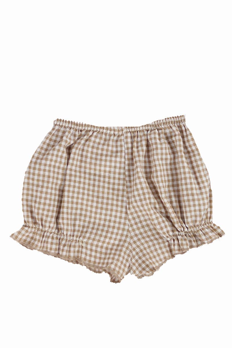 SISSYMINI - Vente Robe – bébé - Robe vichy brune smockée à la main pour bébés et tout-petits5
