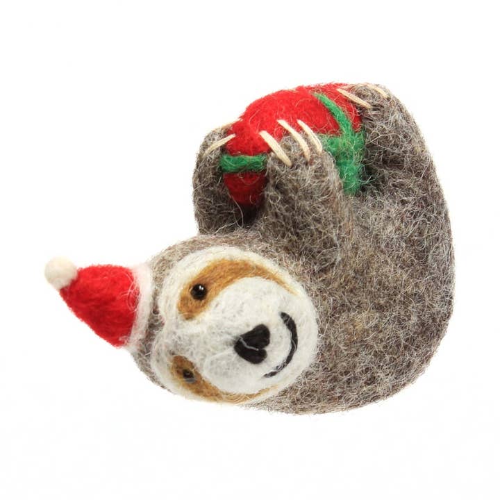 Weihnachten - Faultier mit Geschenk - Mini, 12 für den Großhandel von Amica Accessories Ltd