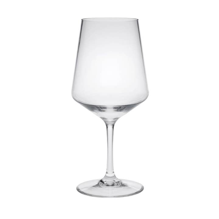 HomeRoots - Wholesale Wine glass - Set of Four Clear Tritan Plastic Stemmed Wine Glasses