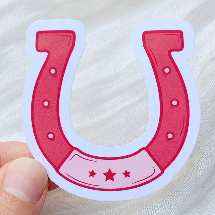 Western Cowgirl Horseshoe Vinyl Sticker for wholesale by Tiny Acres Co