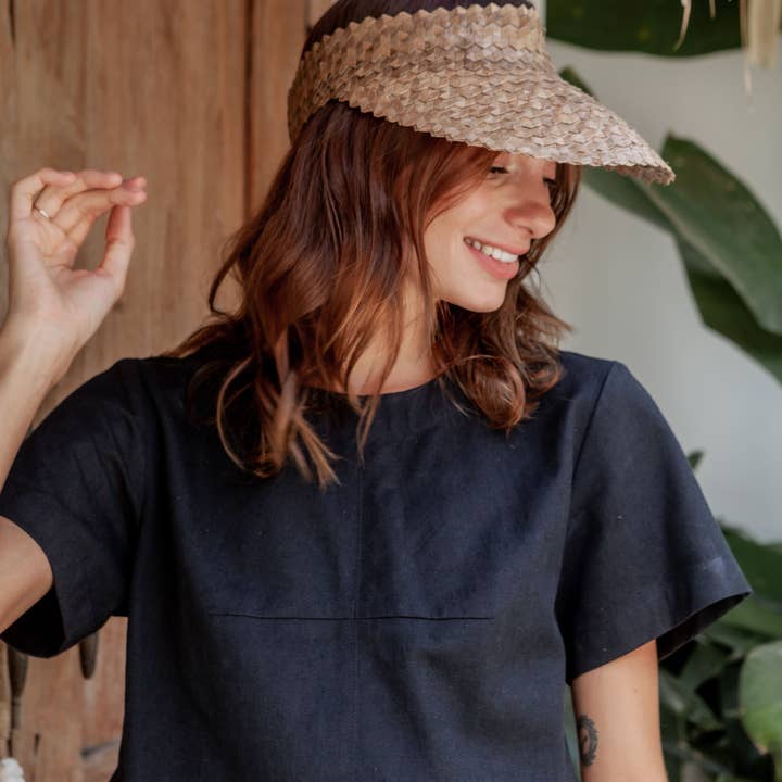 Village Thrive - Wholesale Visor - Women's - Rattan Sun Visor in Amber