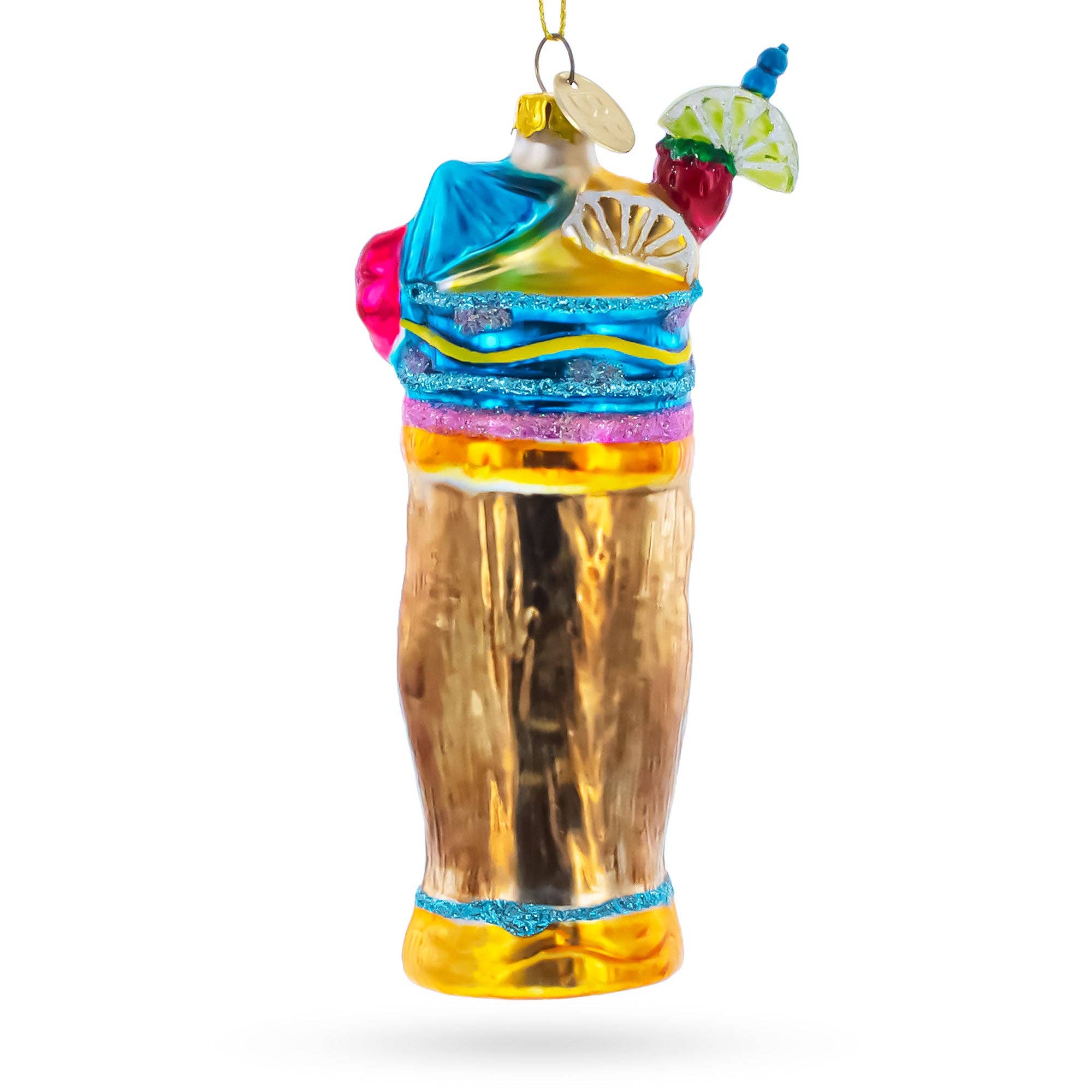 BestPysanky - Wholesale Ornament - Hawaiian Tiki Totem with Tropical Cocktail Glass Ornament2