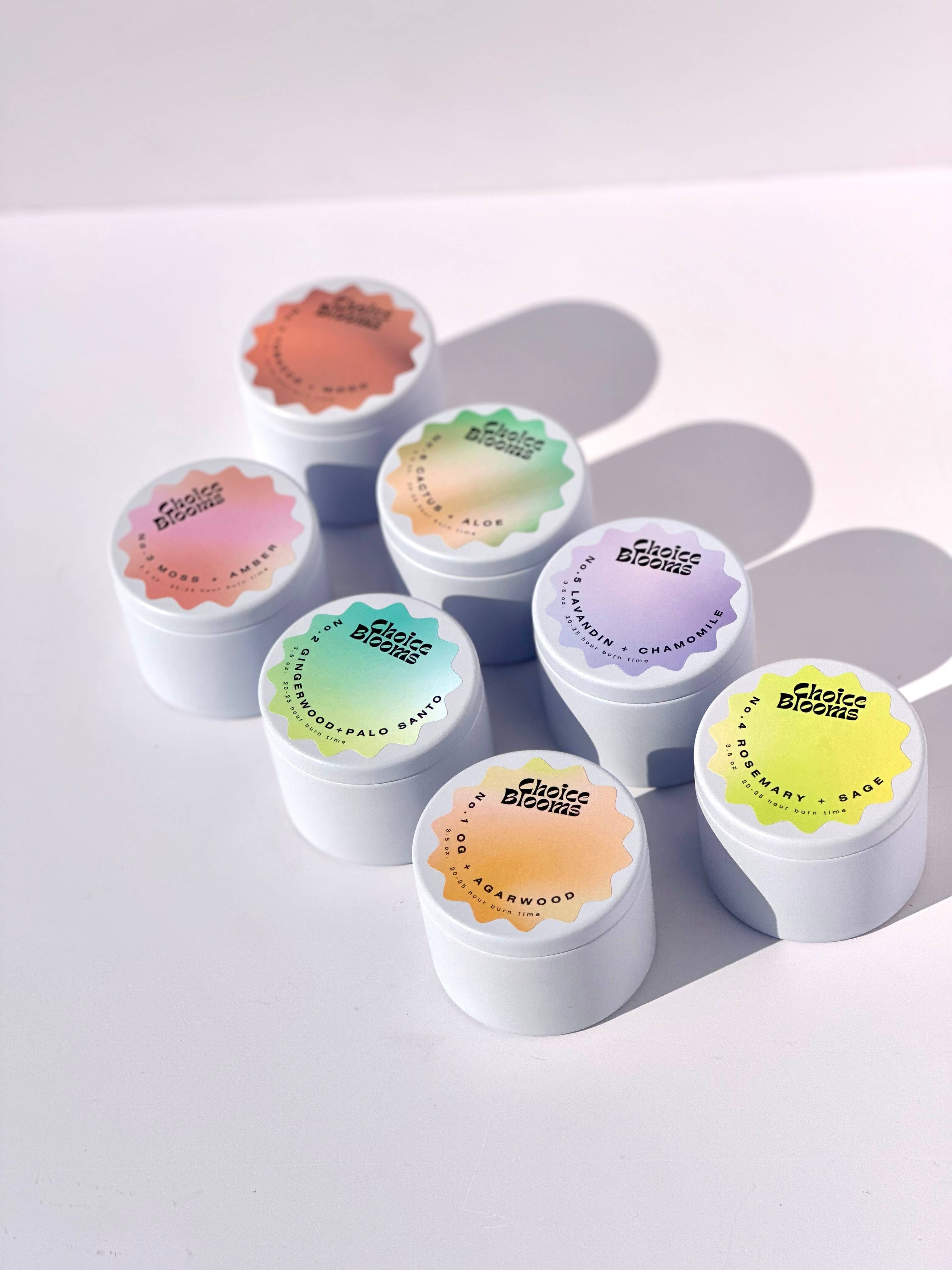 Choice Blooms – Engroshandel Rejsestearinlys – To-Go Discovery Duftlys Sæt4