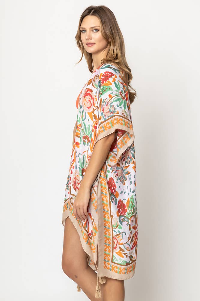 Hana - Wholesale Kimono - Women's - Floral Print Summer Tassel Kimono Cover up5
