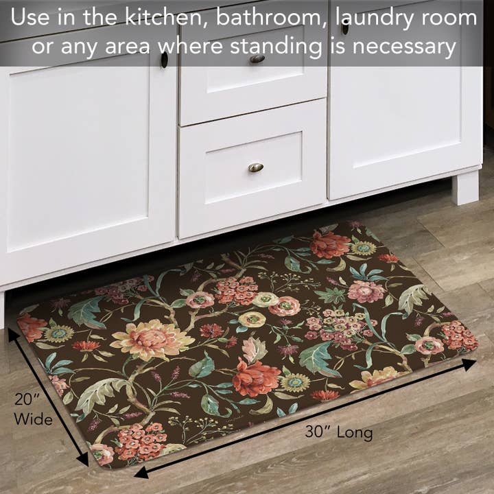 CounterArt/Highland Home/Thirstystone/CoasterStone - Wholesale Vloermat - Comfortabele vinylvloermat „Floral Study” 30" x 20"