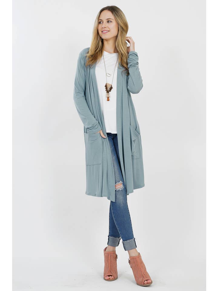42POPS - Wholesale Cardigan - Women's - "..._ Open cardigan w/ slouchy pockets
