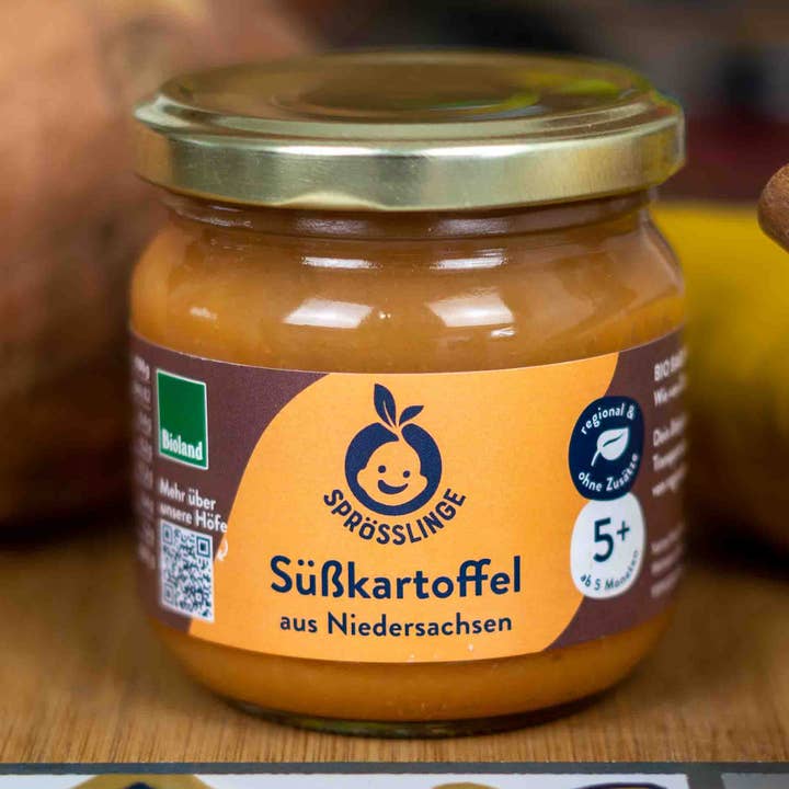 Bioland Babybrei Süßkartoffel 180g – 6er VPE für den Großhandel von Sprösslinge Babybrei