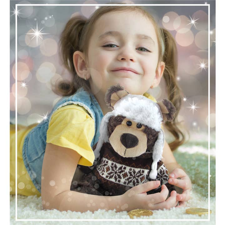 Cota Global – Peluche - Crianças e bebés por atacado – Urso Pardo Super Macio com Roupas4