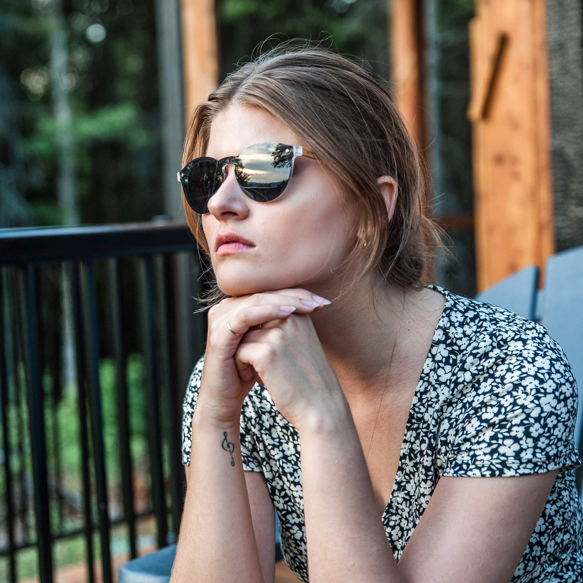 GOWOOD - Vendita all'ingrosso Occhiali da sole - Unisex - Occhiali da sole rotondi in legno di bambù con lenti polarizzate nere3