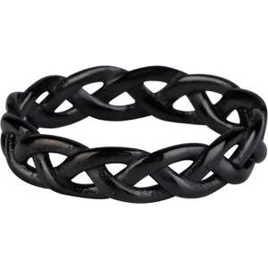 R1040 Bague Charmin'S large tressée noire pour la vente par Charmin's Ringen
