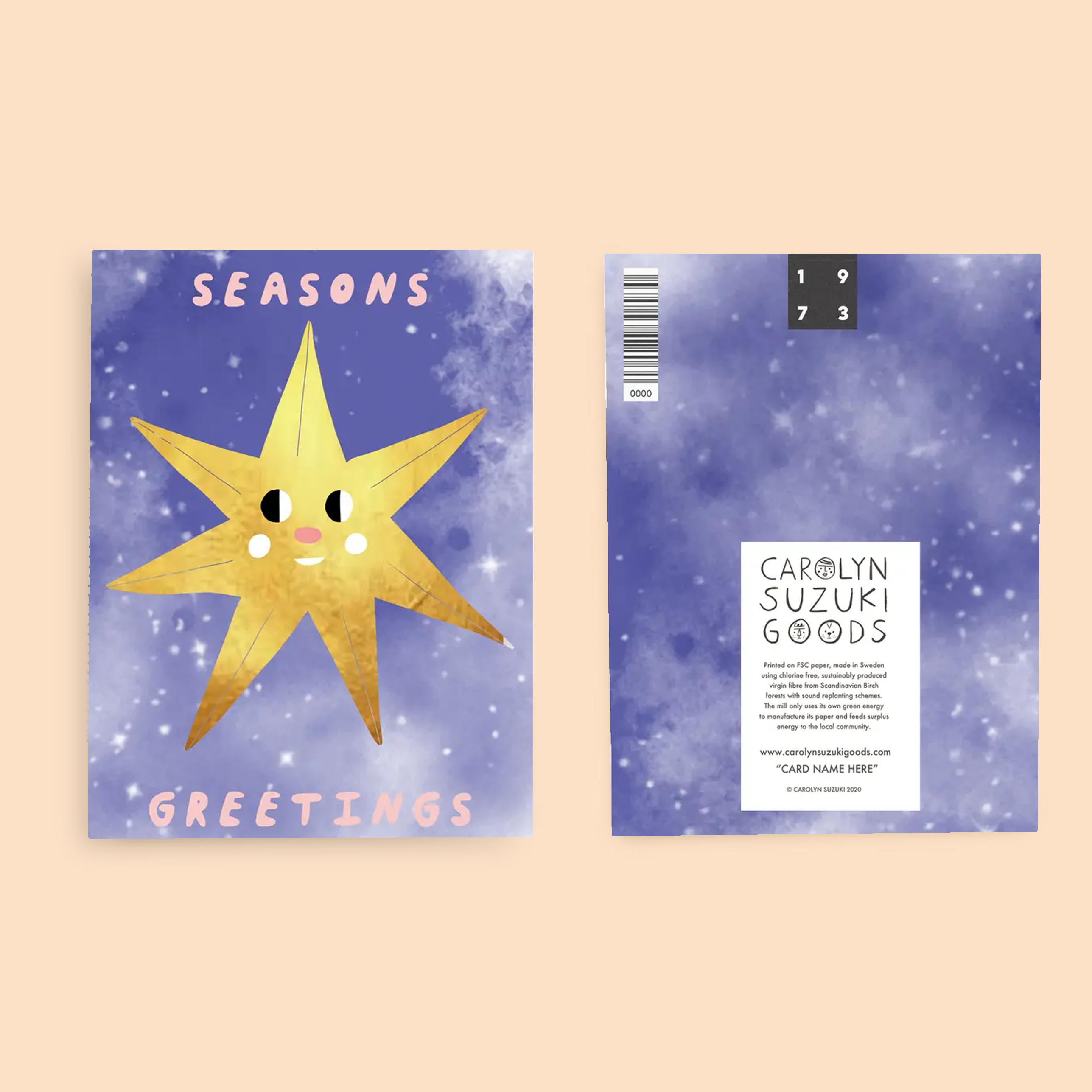 Carolyn Suzuki - Vente Cartes de vœux saisonnières - NORTH STAR - Carte de vacances1