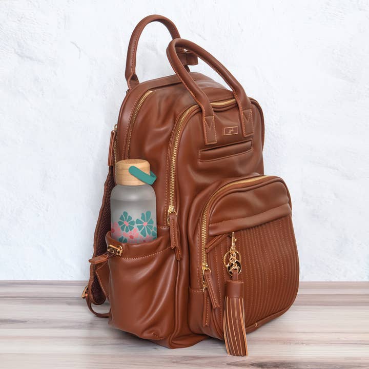 Studio Oh! - Wholesale Water Bottle - Daisy Maze Glass Water Bottle with Bamboo Lid
