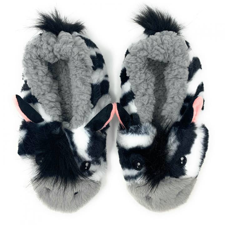 Oooh Yeah/Sock It Up/Oooh Geez Slippers - Wholesale Slippers - Kids - ZZ Zebra | Kids Funny Flully House Animal Slippers