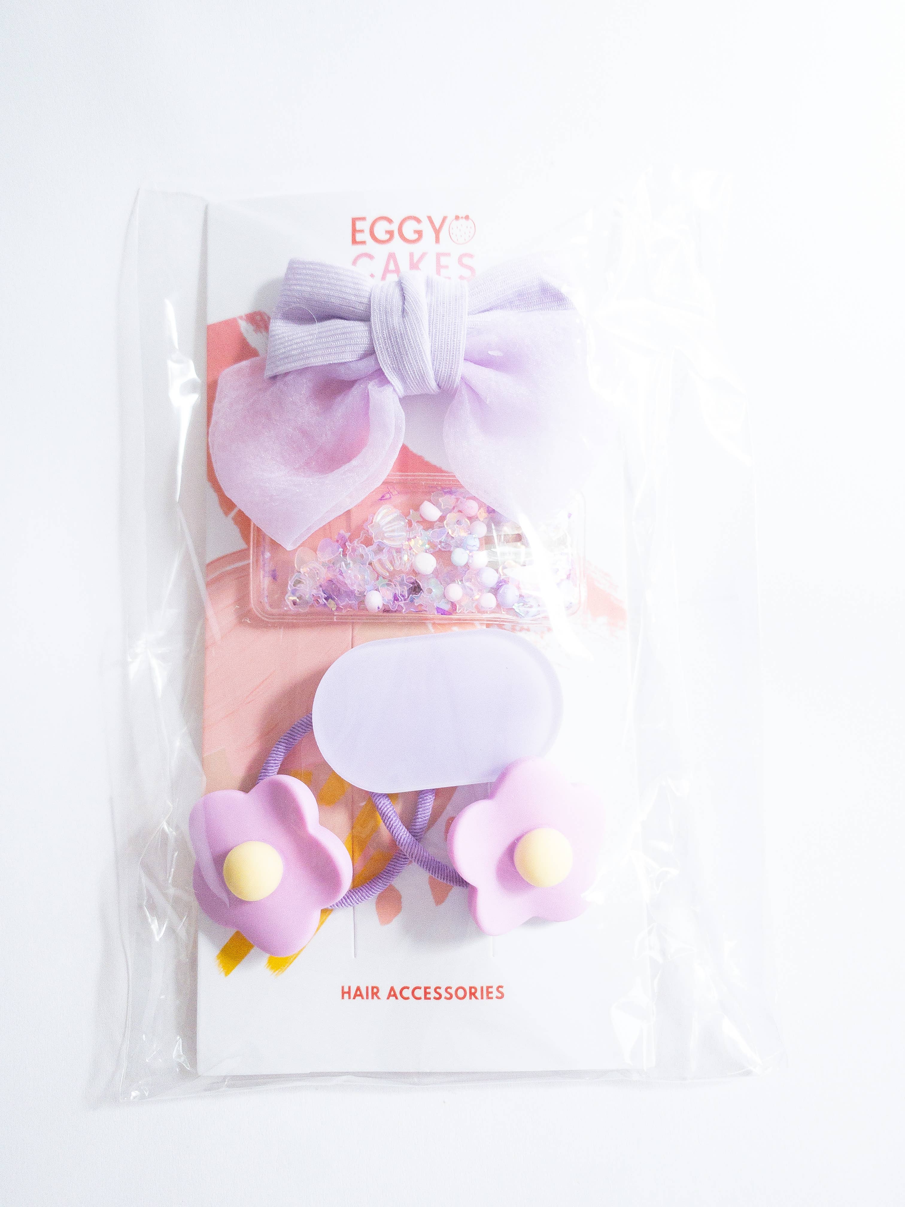 Eggy Cakes - Wholesale Haaraccessoireset - kinderen - Shay Bow and Confetti 5-delige haarclipset1