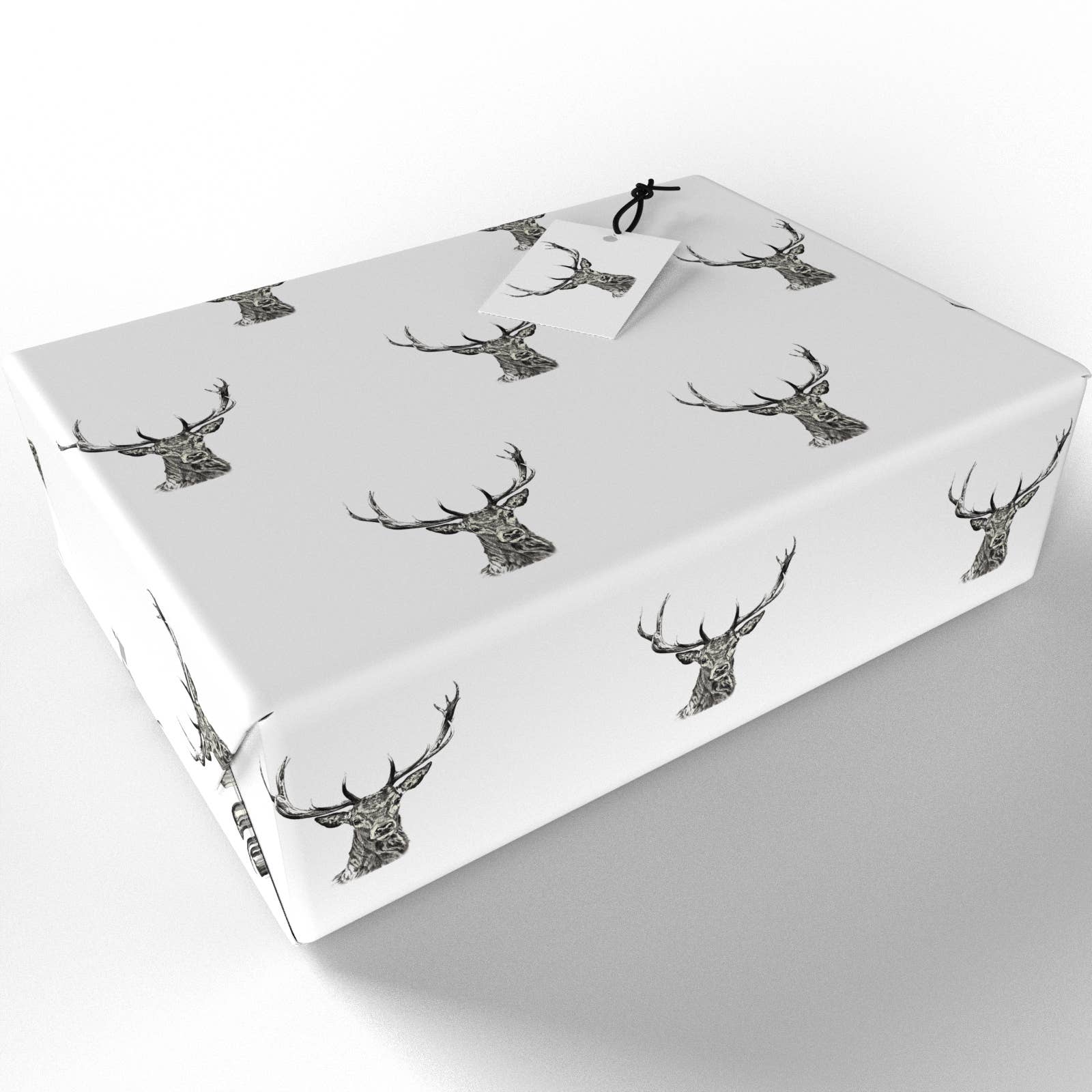 Re-wrapped – Großhandel Geschenkpapier in Bögen – Schwarz-weiße Hirsche Geschenkpapier • Umweltfreundlich • Hergestellt in Großbritannien1