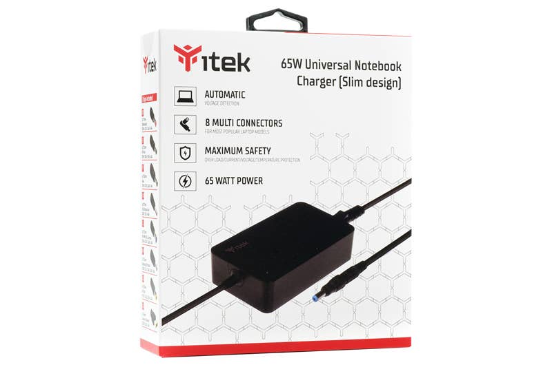 ITEK - Wholesale Power Adapter - Universal Power Adapter for Notebook - 65W, 8 Connectors5