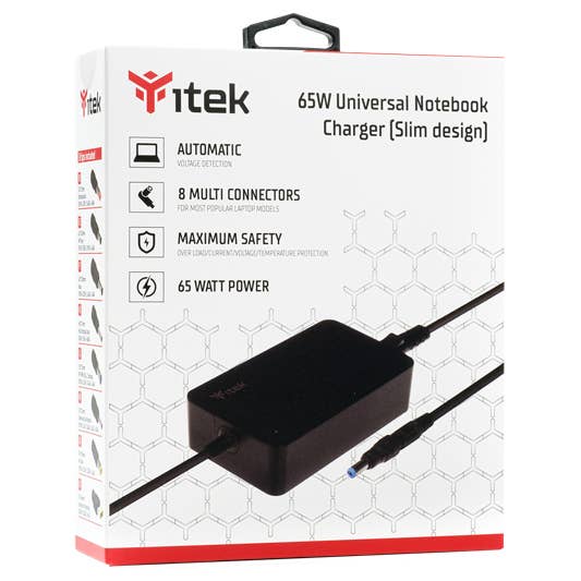 ITEK – wholesale Strömadapter – ITEK universell strömadapter för notebook - 65W med 8 kontakter5