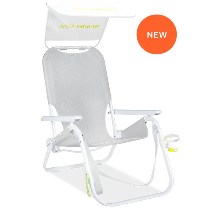 SUNFLOW - Wholesale Folding Chair - The Shore Thing Chair with Sun Shade and Drink Holder