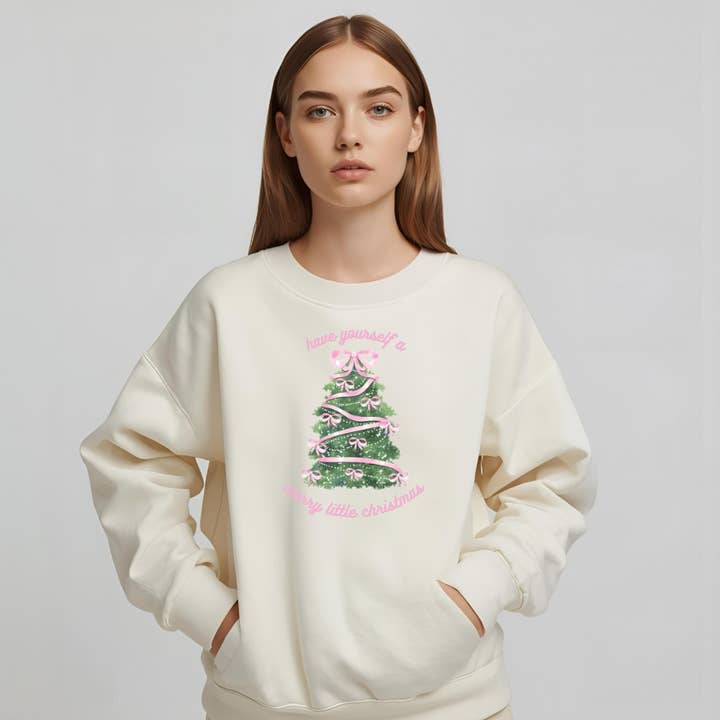 Have Yourself a Merry Little Christmas Pink Holiday for wholesale by Elby Designs Apparel