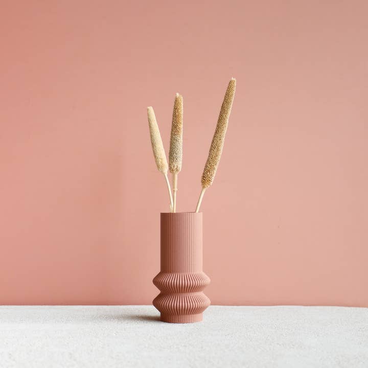 June Vase, white, black Terracotta, dried or fresh flowers for wholesale by MINIMUM DESIGN