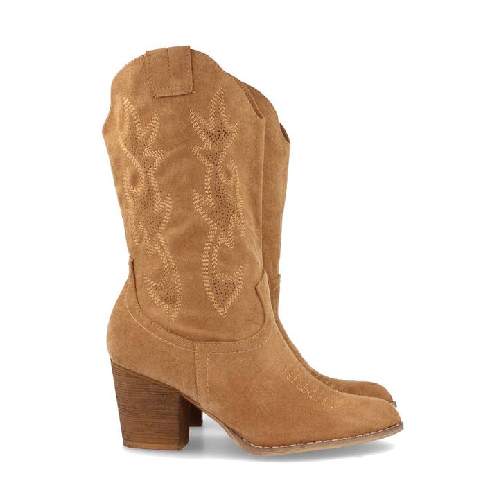 Campero Boot with Comfortable Heel and Embroidery for wholesale by Brideluxe Mayorista