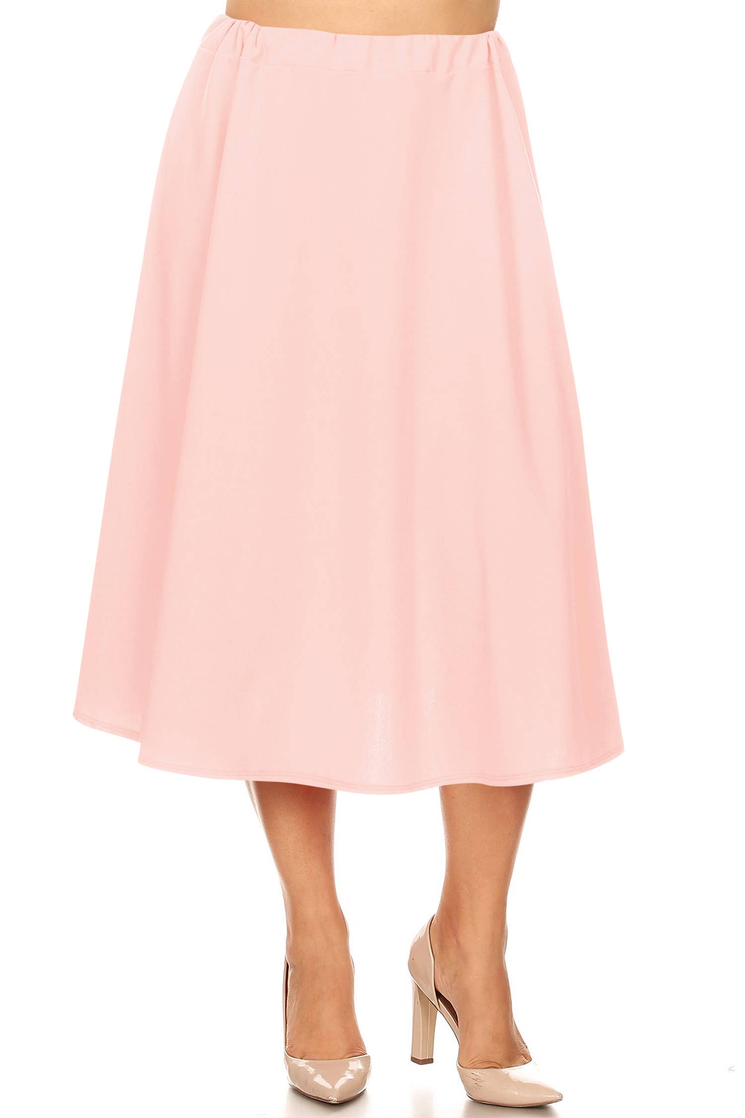 MOA COLLECTION - Vente Jupe – femme - Jupe mi-longue taille trapèze taille haute pour femmes16