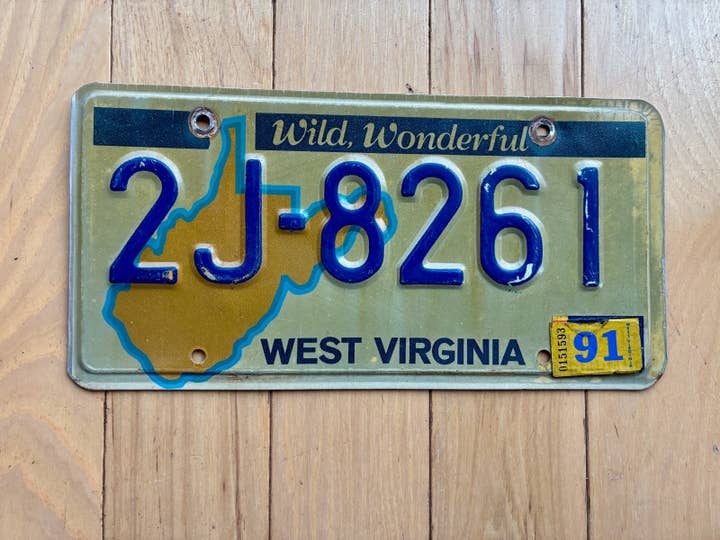 1991 West Virginia License Plate for wholesale by RusticPlates