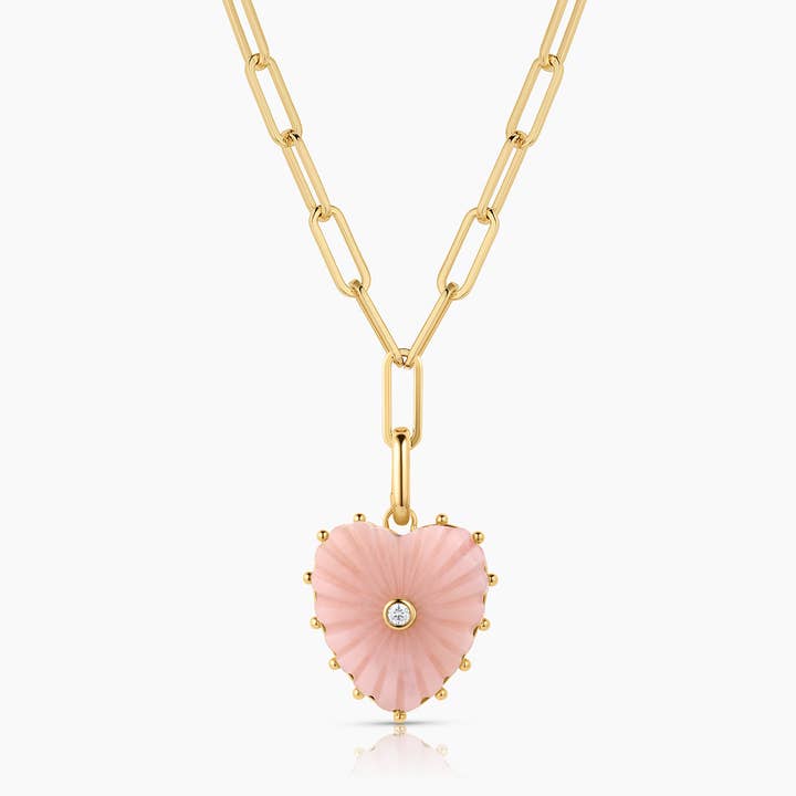 THATCH - Wholesale Pendant/Charm Necklace - Malene Pink Opal Clip Necklace